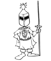 A coloring page of middle ages